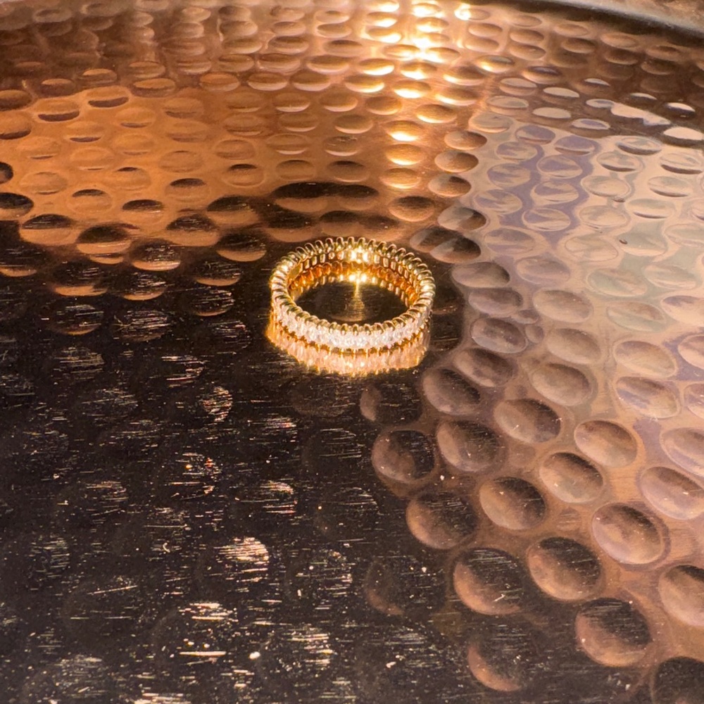 Gold-Plated Cubic Zirconia Women's Eternity Ring
